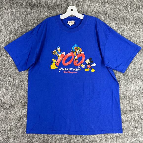 Walt Disney World Mens 100th Anniverary Shirt Large Release‎ Date Mickey Goofy - Picture 1 of 9